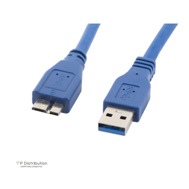 USB MICRO(M)->USB-A(M) 3.0 CABLE 0.5M BLUE LANBERG