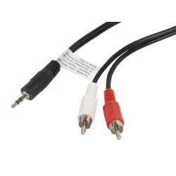 MINIJACK 3.5MM(M) 3 PIN->2X RCA (CINCH)(M) CABLE 1.5M LANBERG