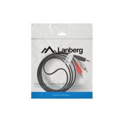 MINIJACK 3.5MM(M) 3 PIN->2X RCA (CINCH)(M) CABLE 1.5M LANBERG