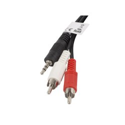 MINIJACK 3.5MM(M) 3 PIN->2X RCA (CHINCH)(M) CABLE 2M LANBERG