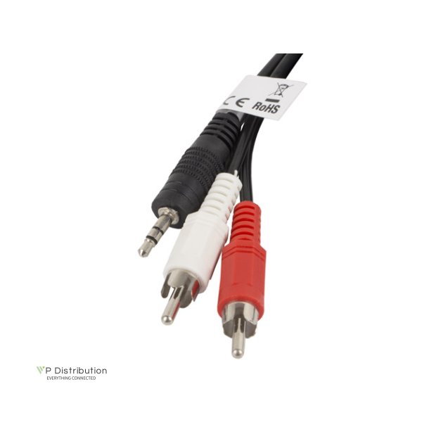 MINIJACK 3.5MM(M) 3 PIN->2X RCA (CHINCH)(M) CABLE 2M LANBERG