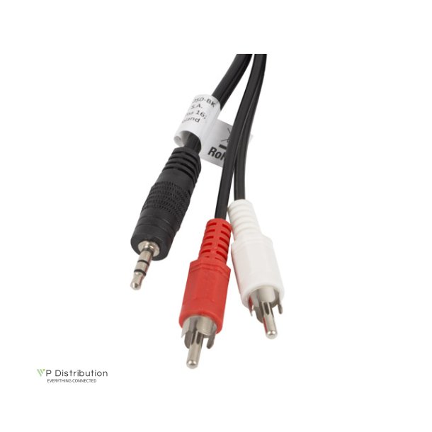 MINIJACK 3.5MM(M) 3 PIN->2X RCA (CHINCH)(M) CABLE 5M LANBERG
