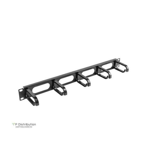 19" CABLE MANAGEMENT PANEL 5 RINGS - TYPE B 1U BLACK LANBERG