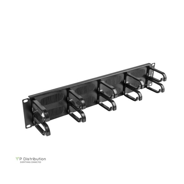 19" CABLE MANAGEMENT BRUSH PANEL 10 RINGS TYPE B 2U BLACK LANBERG