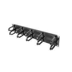 19" CABLE MANAGEMENT BRUSH PANEL 10 RINGS TYPE B 2U BLACK LANBERG
