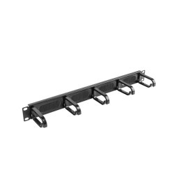 19" CABLE MANAGEMENT BRUSH PANEL 5 RINGS TYPE B 1U BLACK LANBERG