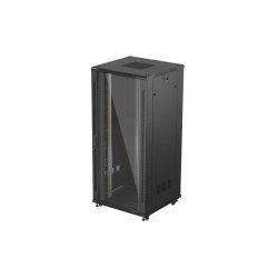 RACK CABINET 19" FREE-STANDING 37U/800X800 (FLAT PACK) WITH GLASS DOOR BLACK LANBERG
