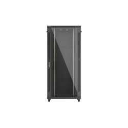 RACK CABINET 19" FREE-STANDING 37U/800X800 (FLAT PACK) WITH GLASS DOOR BLACK LANBERG