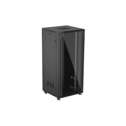 RACK CABINET 19" FREE-STANDING 37U/800X800 (FLAT PACK) WITH GLASS DOOR BLACK LANBERG