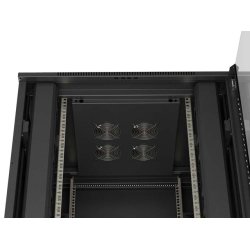 RACK CABINET 19" FREE-STANDING 37U/800X800 (FLAT PACK) WITH GLASS DOOR BLACK LANBERG