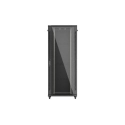 RACK CABINET 19" FREE-STANDING 42U/800X800 (FLAT PACK) WITH GLASS DOOR BLACK LANBERG