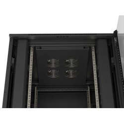 RACK CABINET 19" FREE-STANDING 42U/800X800 (FLAT PACK) WITH GLASS DOOR BLACK LANBERG