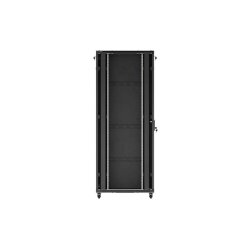 RACK CABINET 19" FREE-STANDING 42U/800X800 (FLAT PACK) WITH GLASS DOOR BLACK LANBERG