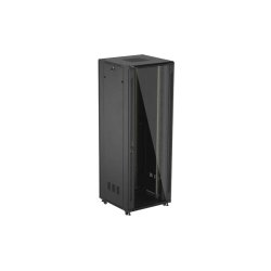 RACK CABINET 19" FREE-STANDING 47U/800X800 (FLAT PACK) WITH GLASS DOOR BLACK LANBERG