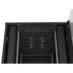 RACK CABINET 19" FREE-STANDING 47U/800X800 (FLAT PACK) WITH GLASS DOOR BLACK LANBERG
