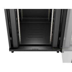 RACK CABINET 19" FREE-STANDING 47U/800X800 (FLAT PACK) WITH GLASS DOOR BLACK LANBERG