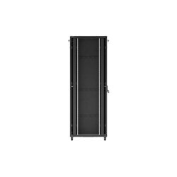 RACK CABINET 19" FREE-STANDING 47U/800X800 (FLAT PACK) WITH GLASS DOOR BLACK LANBERG