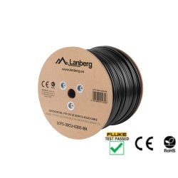LAN CABLE CAT.5E FTP 305M SOLID OUTDOOR GEL-FILLED CU BLACK FLUKE PASSED LANBERG
