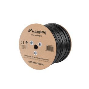 LAN CABLE CAT.5E FTP 305M SOLID OUTDOOR GEL-FILLED CU BLACK FLUKE PASSED LANBERG