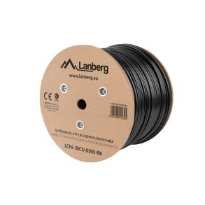 LAN CABLE CAT.6 FTP 305M SOLID OUTDOOR GEL-FILLED CU BLACK FLUKE PASSED LANBERG