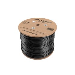 LAN CABLE CAT.6 FTP 305M SOLID OUTDOOR GEL-FILLED CU BLACK FLUKE PASSED LANBERG