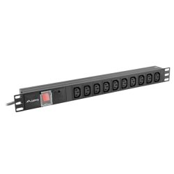 POWER DISTRIBUTION UNIT (PDU) 19" LANBERG 1U 10A 2M 10X IEC C13 OUTLETS BLACK C14