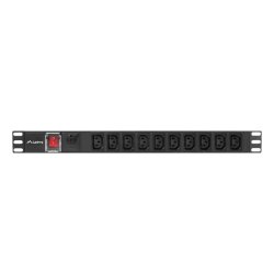 POWER DISTRIBUTION UNIT (PDU) 19" LANBERG 1U 10A 2M 10X IEC C13 OUTLETS BLACK C14