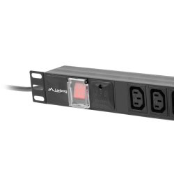POWER DISTRIBUTION UNIT (PDU) 19" LANBERG 1U 10A 2M 10X IEC C13 OUTLETS BLACK C14