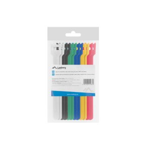 VELCRO CABLE TIES 12MMX15CM 12PIECES WHITE, BLACK, GREEN, BLUE, YELLOW, RED LANBERG