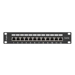 PATCH PANEL 12PORT 1U 10" CAT.5E FTP WITH CABLE ORGANIZER SHIELDED BLACK LANBERG