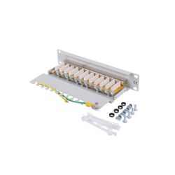 PATCH PANEL 12PORT 1U 10" CAT.5E FTP WITH CABLE ORGANIZER SHIELDED GREY LANBERG
