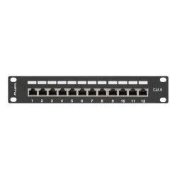 PATCH PANEL 12PORT 1U 10" CAT.6 FTP WITH CABLE ORGANIZER SHIELDED BLACK LANBERG