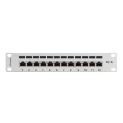 PATCH PANEL 12PORT 1U 10" CAT.6 FTP WITH CABLE ORGANIZER SHIELDED GREY LANBERG