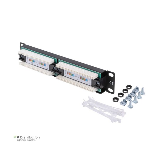 PATCH PANEL 12PORT 1U 10" CAT.5E UTP BLACK LANBERG