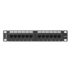 PATCH PANEL 12PORT 1U 10" CAT.6 UTP BLACK LANBERG