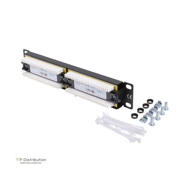 PATCH PANEL 12PORT 1U 10" CAT.6 UTP BLACK LANBERG