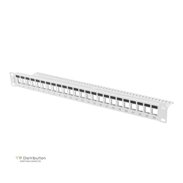 PATCH PANEL BLANK 24 PORT 1U FOR KEYSTONE MODULES GREY LANBERG
