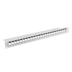 PATCH PANEL BLANK 24 PORT 1U FOR KEYSTONE MODULES GREY LANBERG