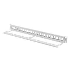 PATCH PANEL BLANK 24 PORT 1U FOR KEYSTONE MODULES GREY LANBERG