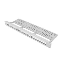 PATCH PANEL BLANK 24 PORT 1U WITH ORGANIZER FOR KEYSTONE MODULES GREY LANBERG