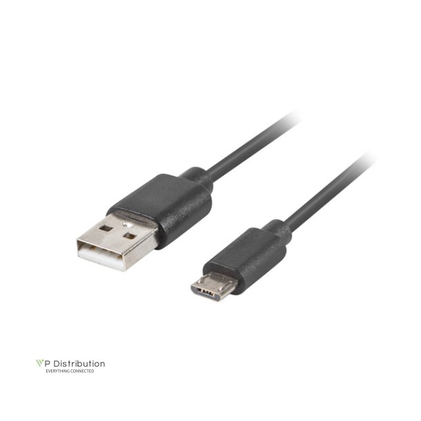 USB MICRO(M)->USB-A(M) 2.0 CABLE 1M BLACK QC 3.0 LANBERG
