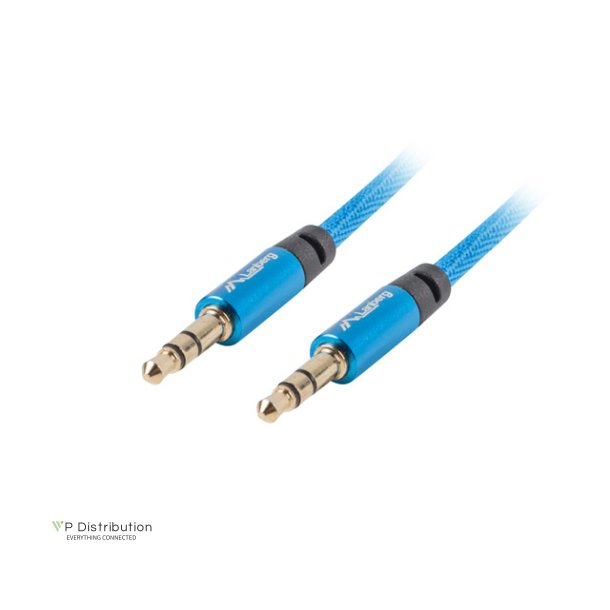 MINIJACK 3.5MM M/M 3 PIN CABLE 2M BLUE PREMIUM LANBERG