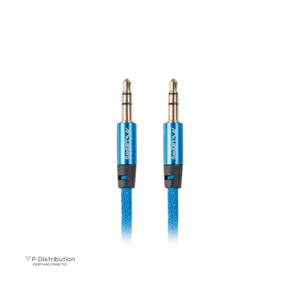 MINIJACK 3.5MM M/M 3 PIN CABLE 3M BLUE PREMIUM LANBERG