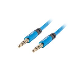 MINIJACK 3.5MM M/M 3 PIN CABLE 1M BLUE PREMIUM LANBERG