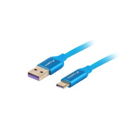 USB-C(M)->USB-A(M) 2.0 CABLE 1M BLUE PREMIUM 5A LANBERG