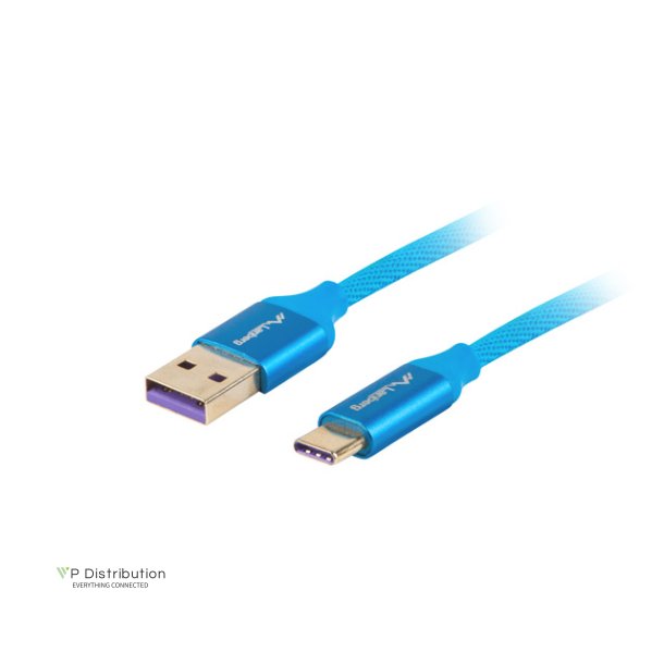 USB-C(M)->USB-A(M) 2.0 CABLE 1M BLUE PREMIUM 5A LANBERG