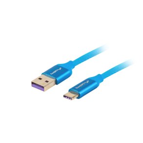 USB-C(M)->USB-A(M) 2.0 CABLE 0.5M BLUE PREMIUM 5A LANBERG