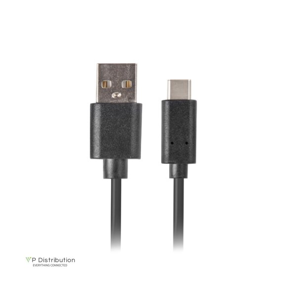 USB-C(M)->USB-A(M) 2.0 CABLE 1M BLACK QC 3.0 LANBERG
