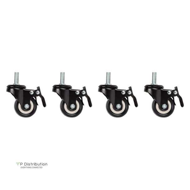 CASTORS X4 WITH THREAD AND BRAKE FOR WALL MOUNTING LANBERG CABINETS