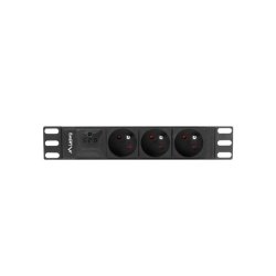 POWER DISTRIBUTION UNIT (PDU) 10" LANBERG 1U 16A 2M 3X FRENCH OUTLETS BLACK